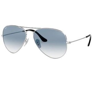 RayBan aviator silver frame/grey blue gradient